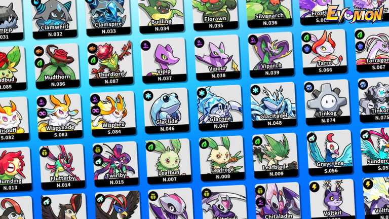 Official Roblox thumbnail for Evomon showing the game's creature-collecting world